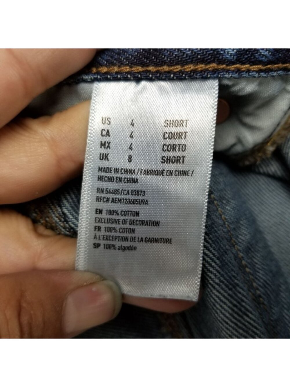 AEO Jeans Womens 4 Blue Cotton Denim Button Fly Hi Rise Girlfriend - Picture 13 of 15